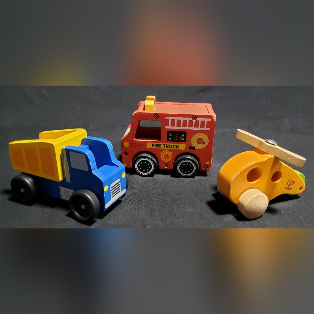 Wooden Vehicle Baby Playset